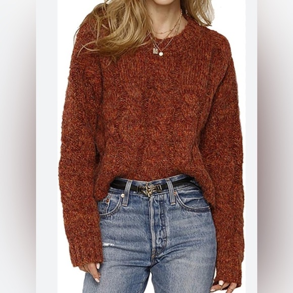 Heartloom Alden Sweater Chunky Knit Pull On Crewneck Sweater Medium - Picture 1 of 9